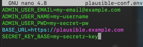Plausible configuration file