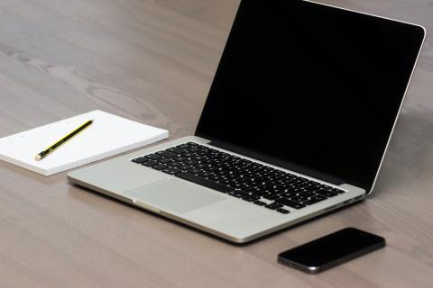 Laptop, Pen, Paper & Phone